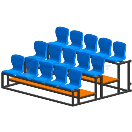 Купить Трибуна мобильная 3 ряда сиденья пластиковые на 15 мест в Катайске 